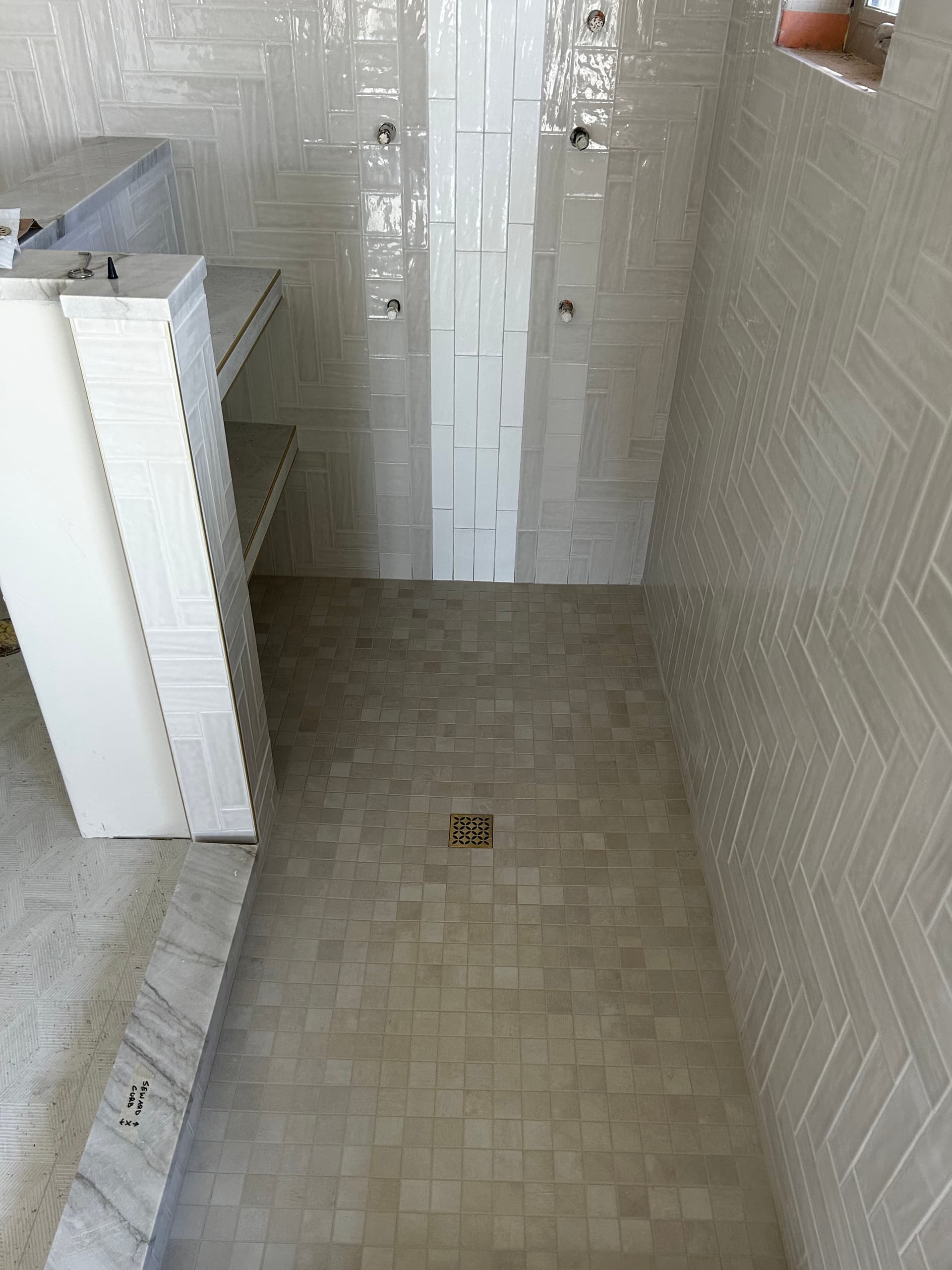 Gallery photos for Custom Shower Build With Built-In Storage Coming Together Sharp: Image #1