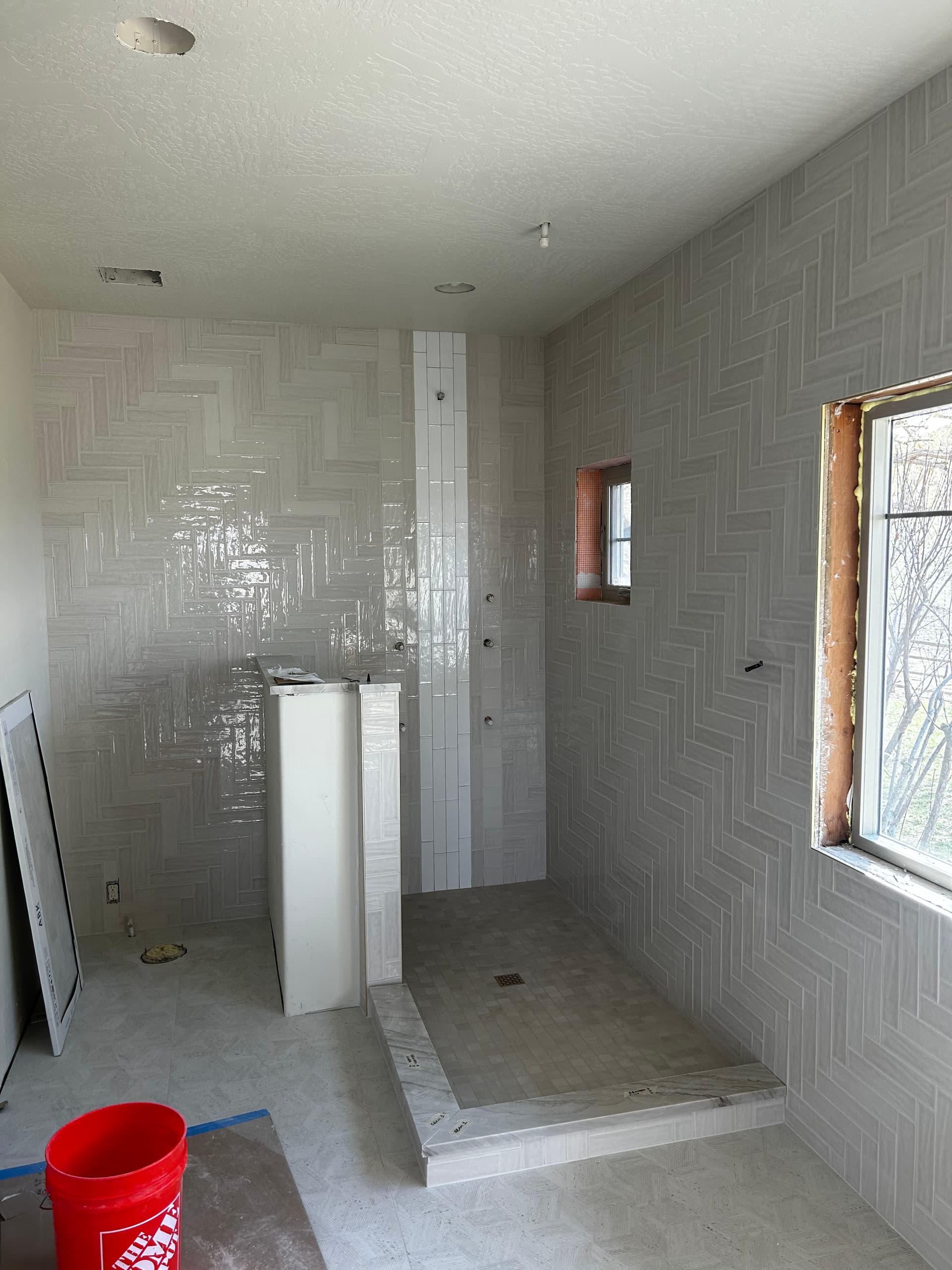 Gallery photos for Custom Shower Build With Built-In Storage Coming Together Sharp: Image #2