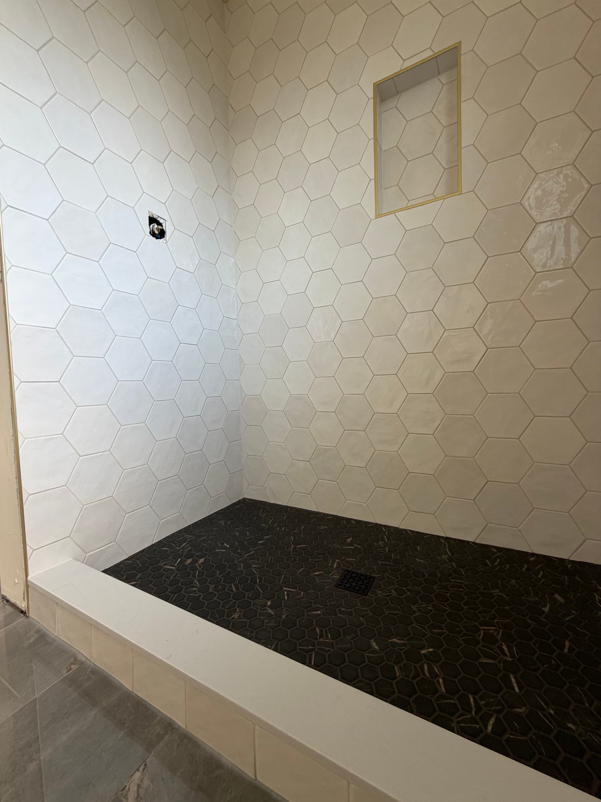 Water Damage Bathroom Rebuild with Custom Tile Shower image