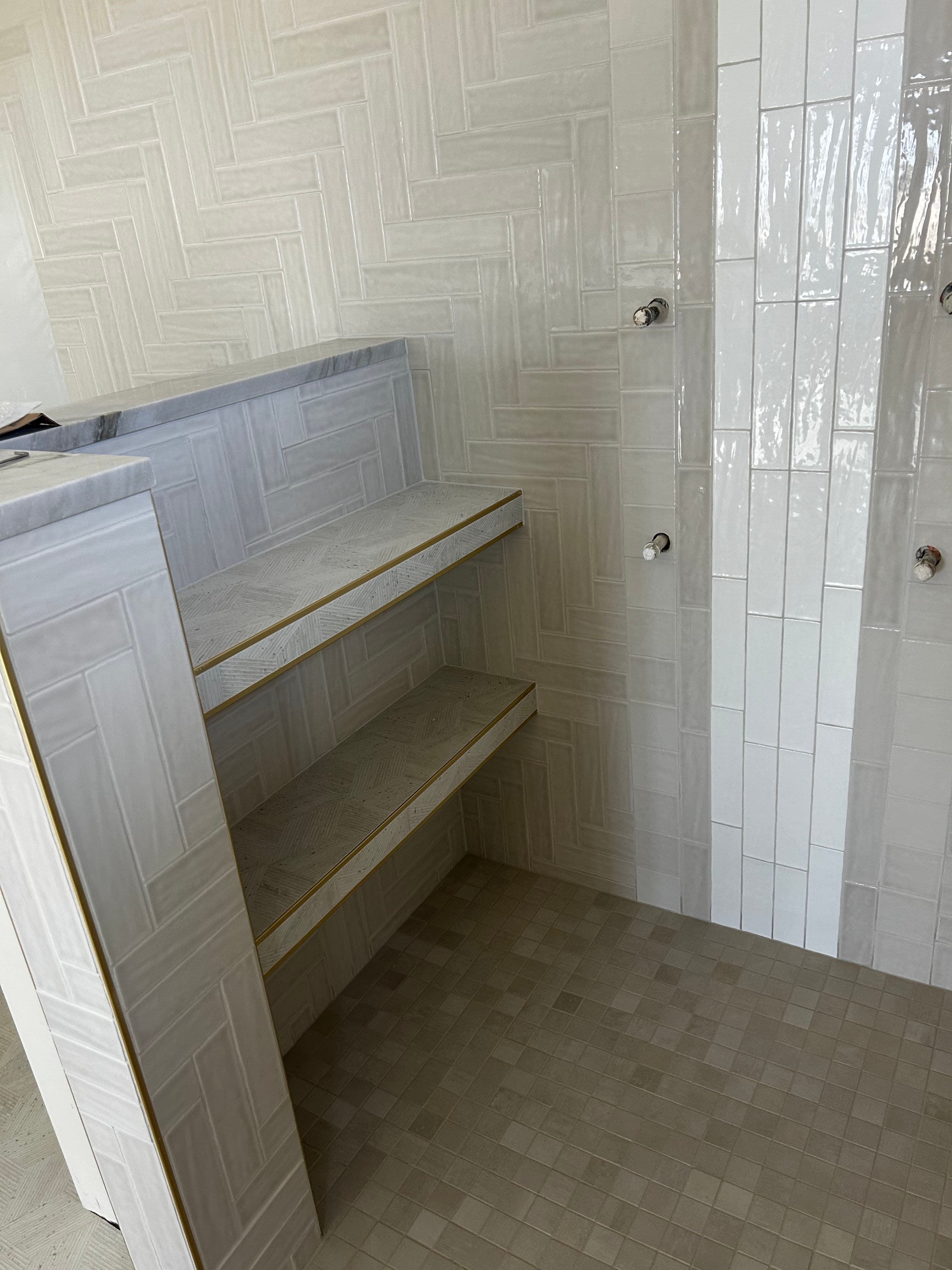 Project Custom Shower Build With Built-In Storage Coming Together Sharp image