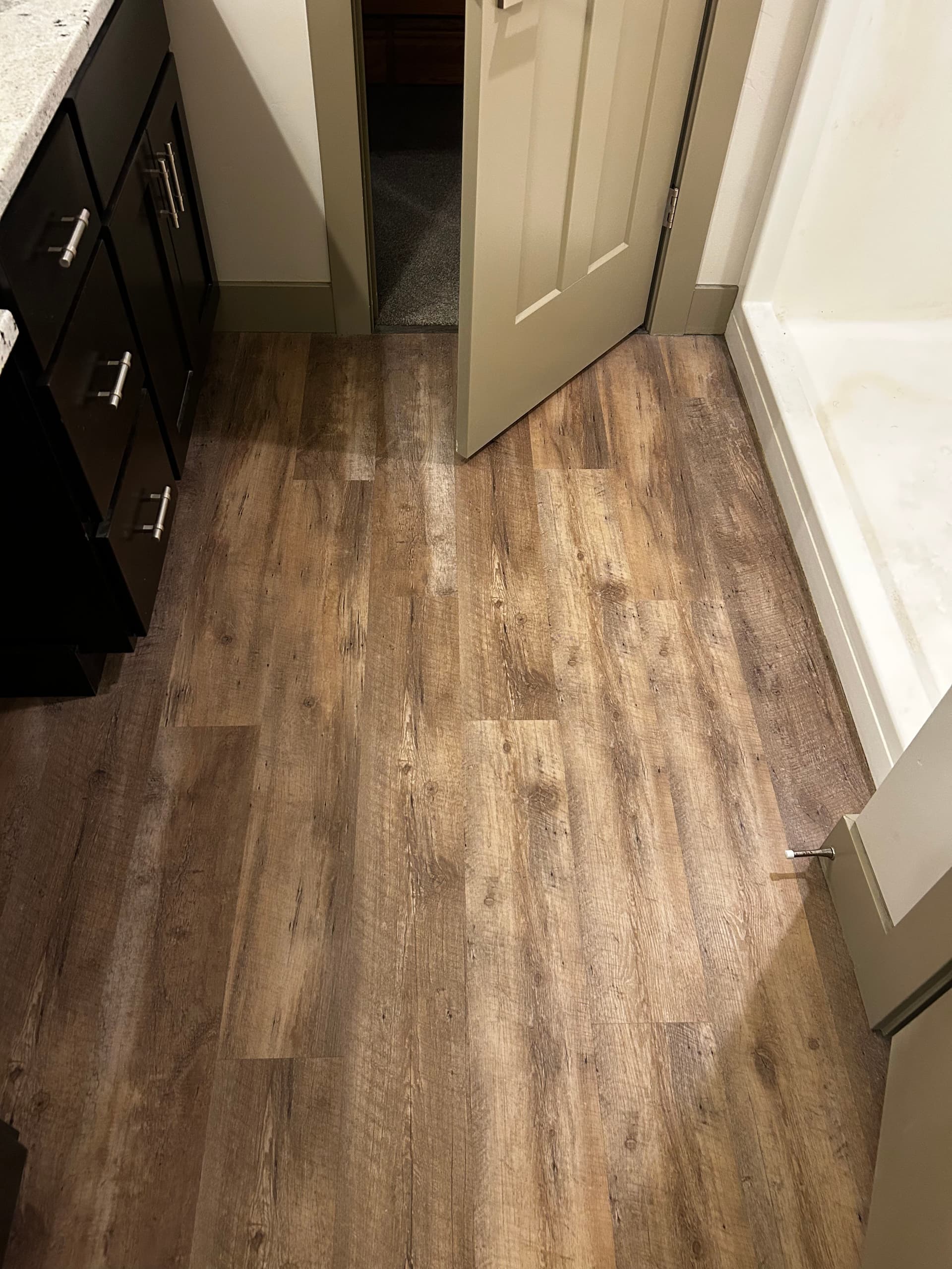 Gallery photos for Bathroom Makeover with Marble-Patterned Tiles and Custom Features: Image #5